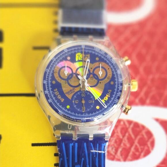 Swatch watch IOC 100 SCZ101 94 Olympic Specials Chronograph watch New Old stock - Picture 1 of 10